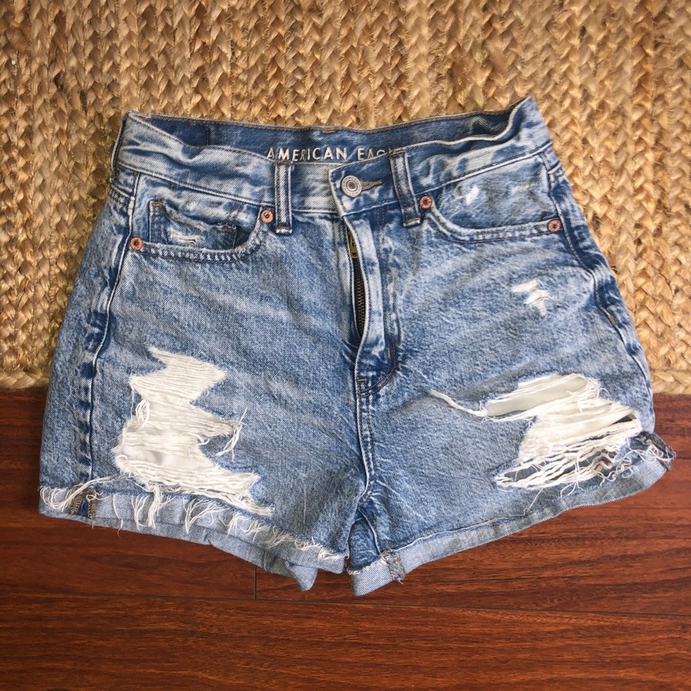 High waisted denim shorts